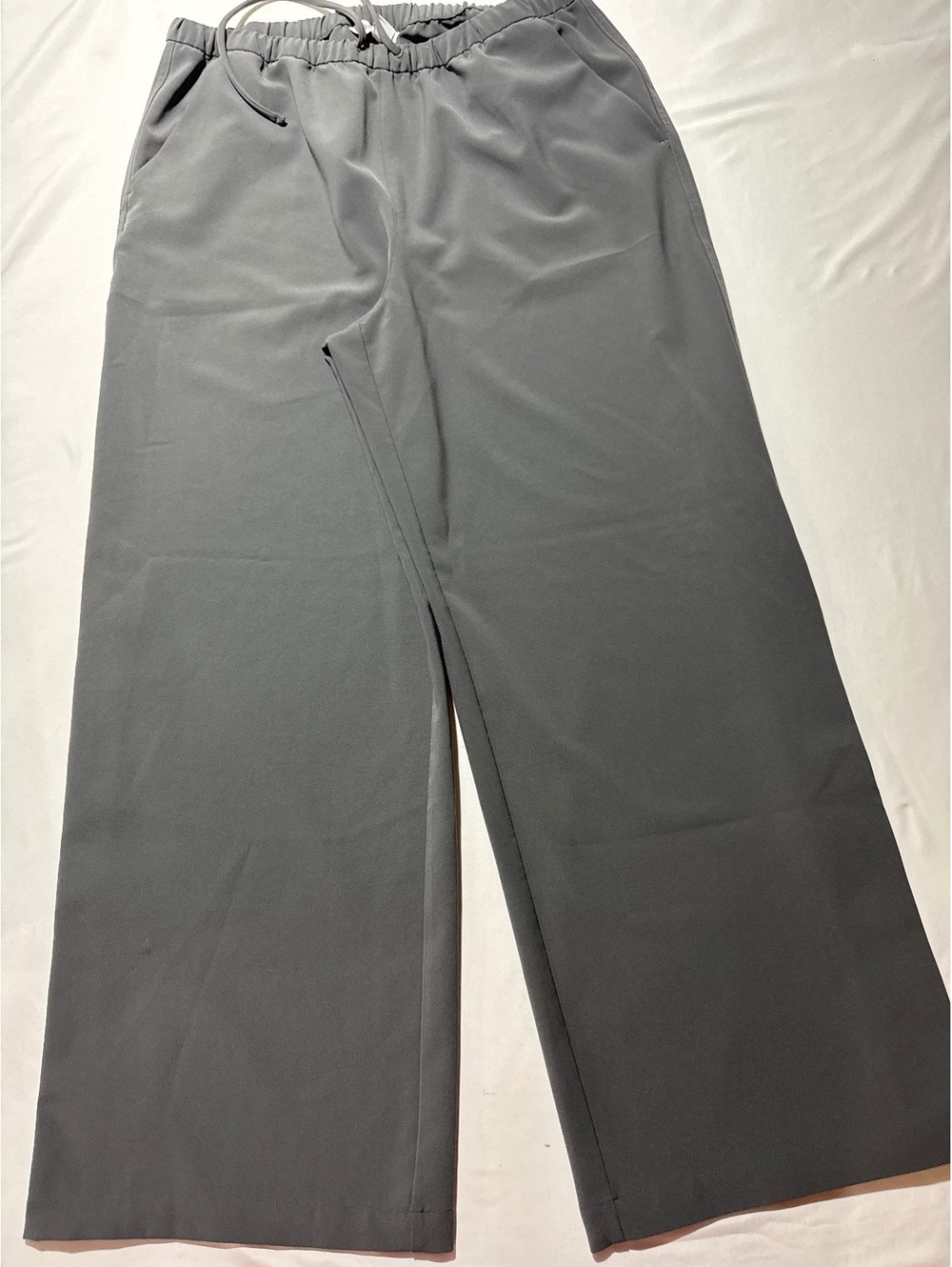 Athleta Gray Wide-Leg Snap Button Pants Large - Comfy & Chic